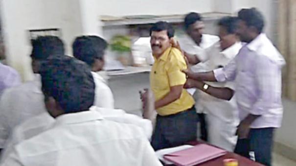 admk attacked sub collector
