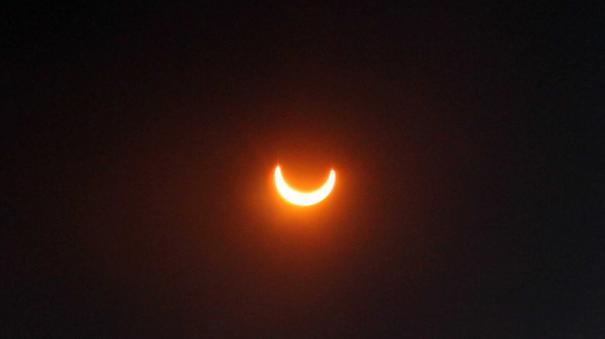 solar eclipse fully visible in rameshwaram