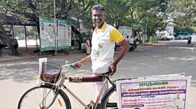 physicall-challenged-man-riding-cycle-for-pollution