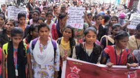 students-protest-against-fee-hike-in-puduchery-central-university