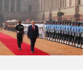 trump-accorded-tri-services-guard-of-honour-at-rashtrapati-bhavan