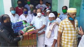 minister-kadambur-raju-gives-away-releif-material-to-poor-on-the-eve-of-ramzan