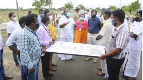 minister-collector-corporation-commissioner-inspects-in-madurai-kappalur-for-establishing-market