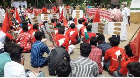 tamil-jobs-for-tamils-3rd-day-protest-in-front-of-ponmalai-workshop