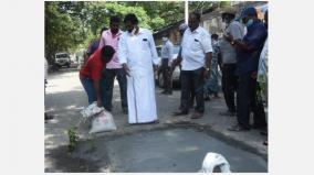 in-puducherry-aiadmk-mla-anpalagan-stopped-the-road-that-was-being-repaired-for-governer-and-cheif-minister