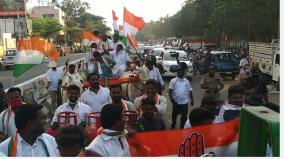 youth-congress-youth-cycle-rickshaw-cattle-rally-in-pondicherry-condemning-petrol-and-diesel-price-hike