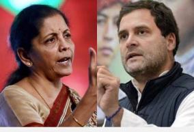 congress-mp-moves-motion-against-sitharaman-for-calling-rahul-doomsday-man-of-india