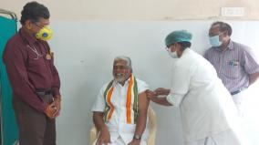 former-puducherry-minister-kamalakannan-has-been-vaccinated