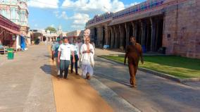 special-arrangements-have-been-made-for-the-devotees-to-walk-in-the-srirangam-temple-as-the-sun-is-shining