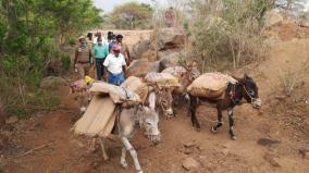 voting-machines-loaded-on-donkeys-to-dharmapuri-hill-villages