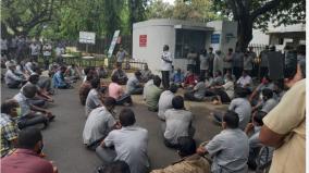 rs-50-lakh-compensation-to-the-family-of-a-worker-killed-by-corona-employees-protest-in-front-of-tnpl