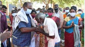 villagers-celebrating-the-birthday-of-a-grama-niladhari-who-served-without-giving-money-flexibility-near-thanjavur
