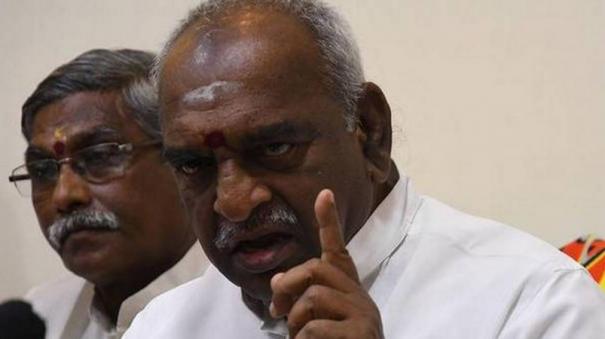 pon radhakrishnan comdens DMK in BJP protest