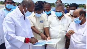 chief-minister-rangasamy-inspects-the-setting-up-of-a-fishing-port-in-pondicherry