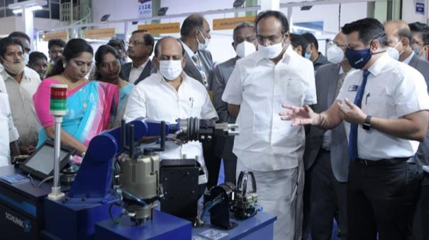 14th-international-machine-tools-exhibition-ministers-thangam-tennasu-anparasan-launched