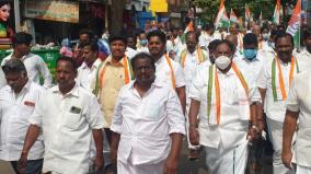 congress-march-in-pondicherry-condemning-the-bjp-government