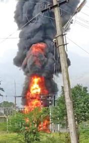 fire-at-substation-due-to-transformer-explosion