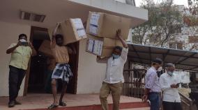 corona-safety-equipments-sending-to-polling-booth-in-trichy-starts