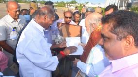 puducherry-cm-rangasamy-has-gave-a-petition-to-amit-shah-seeking-state-status-and-an-additional-fund-of-rs-2-000-crore