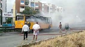 private-college-bus-caught-fire-and-damaged