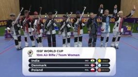indian-womens-team-wins-gold-medal-in-10m-air-rifle-at-issf-shooting-world-cup