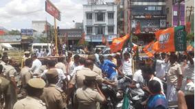 bjp-two-wheeler-rally-in-karur-72-arrested-including-state-and-district-administrators