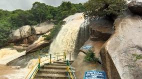 vellore-tirupattur-heavy-rains-re-fill-mortana-dam-baned-for-bathing-in-jalakampara-falls