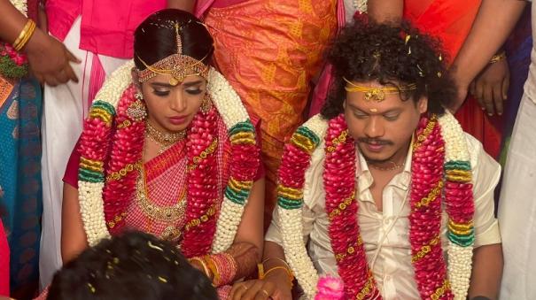 குக் வித் கோமாளி' புகழ் திருமணம் - பிரபலங்கள் வாழ்த்து | cook with comali  fame pugazh got married today - hindutamil.in