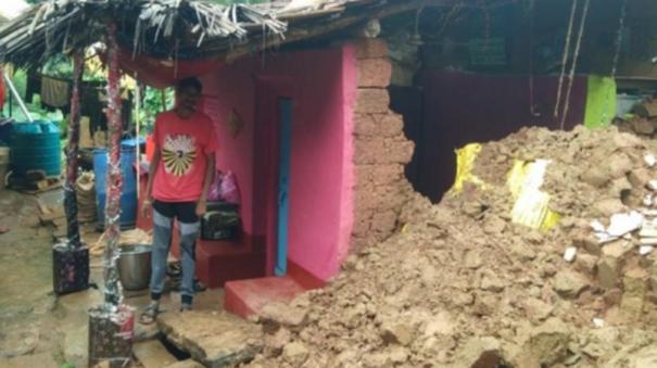 Heavy Rain on Krishnagiri: 2 Houses Damaged in Pochampalli