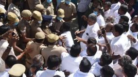 dvac-raid-at-sp-velumani-house-police-arrest-the-admk-mlas-and-the-protesters