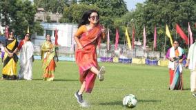 trinamool-mp-mahua-moitra-plays-football-wearing-saree-tweets-netizen-politics