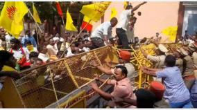 condemnation-of-cancellation-of-mbc-reservation-pmk-dharna-puducherry-assembly