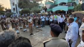 heavy-police-security-cm-rangaswamy-reaches-enam