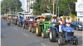 farmers-tractor-rally-demands-minimum-price-guarantee-for-produce-in-tanjore