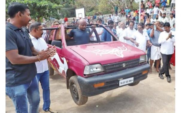 Kanyakumari - Player who Walked 25 Meters With Carrying a 370 KG Car