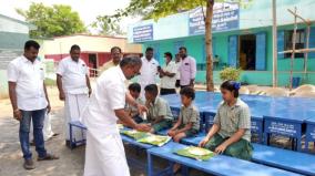 dharmapuri-mla-served-food-to-hungry-children-when-he-went-to-deliver-furniture-to-a-government-school