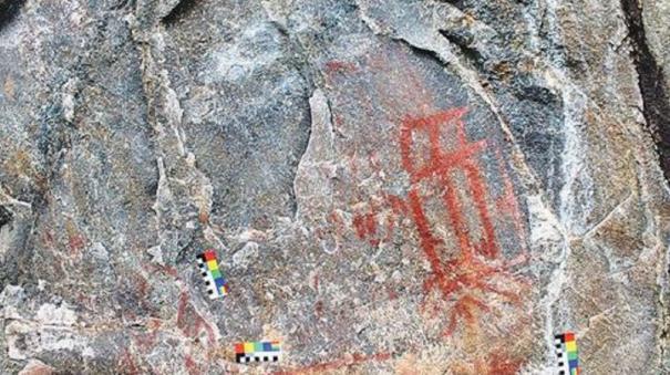 Red Coloured Rock Paintings Discovered in Kakkanad Village near Kotagiri