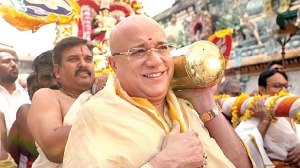 Founder of Lalita Jewellery carrying Kubera Lakshmi on palanquin