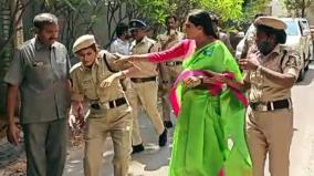 andhra-pradesh-chief-minister-sister-arrested-for-beating-up-police