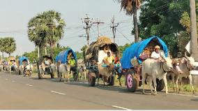 214-people-who-returned-to-their-village-traveling-in-bullock-carts