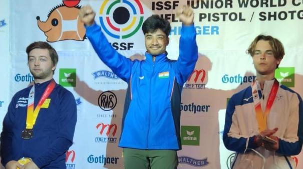 Dhanush wins gold in shooting issf junior world cup