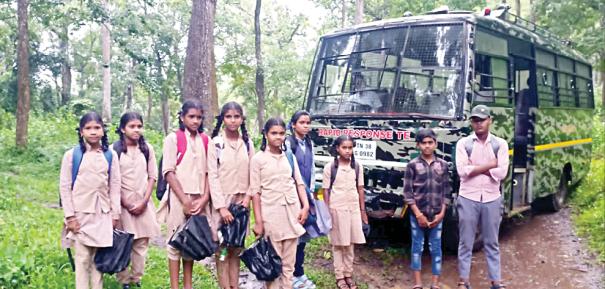 Forest department transports tribal students to school to protect them from wild animals