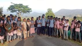school-with-no-route-near-kalayarkoil-students-going-with-fear