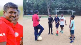 madurai-head-constable-gives-football-training-to-poor-students