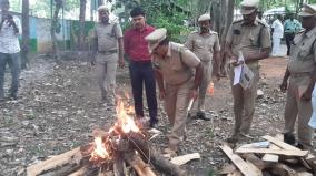 dharmapuri-forest-department-destroyed-2-pairs-of-tusks-of-dead-elephants-by-burning-them