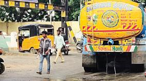 water-lorry-wasting-water-issue-in-chennai