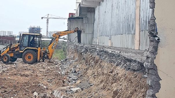 Removed buildings encroaching on sewage drains