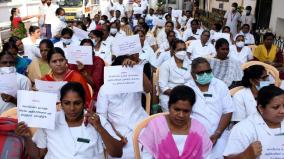 govt-hosptial-nurses-protest-in-puducherry