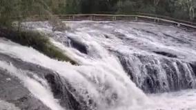 flooding-at-kumbakkarai-falls-no-bathing-for-tourists