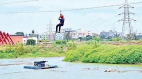 adventure-game-at-ukkadam-periyakulam-hang-on-a-wire-30-feet-high